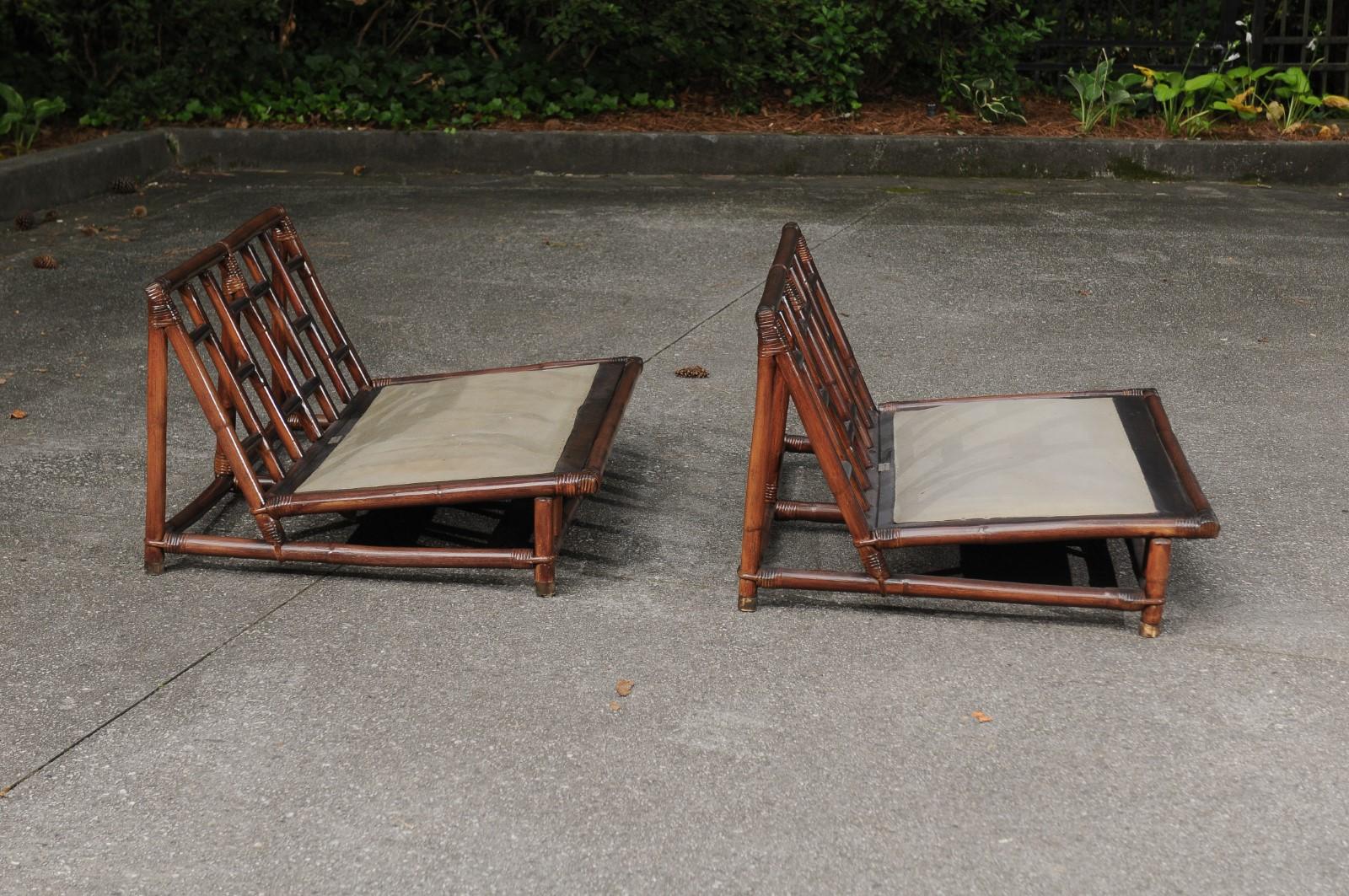 Restauriertes Paar Loveseats von Wisner für Ficks Reed, um 1954 im Angebot 5