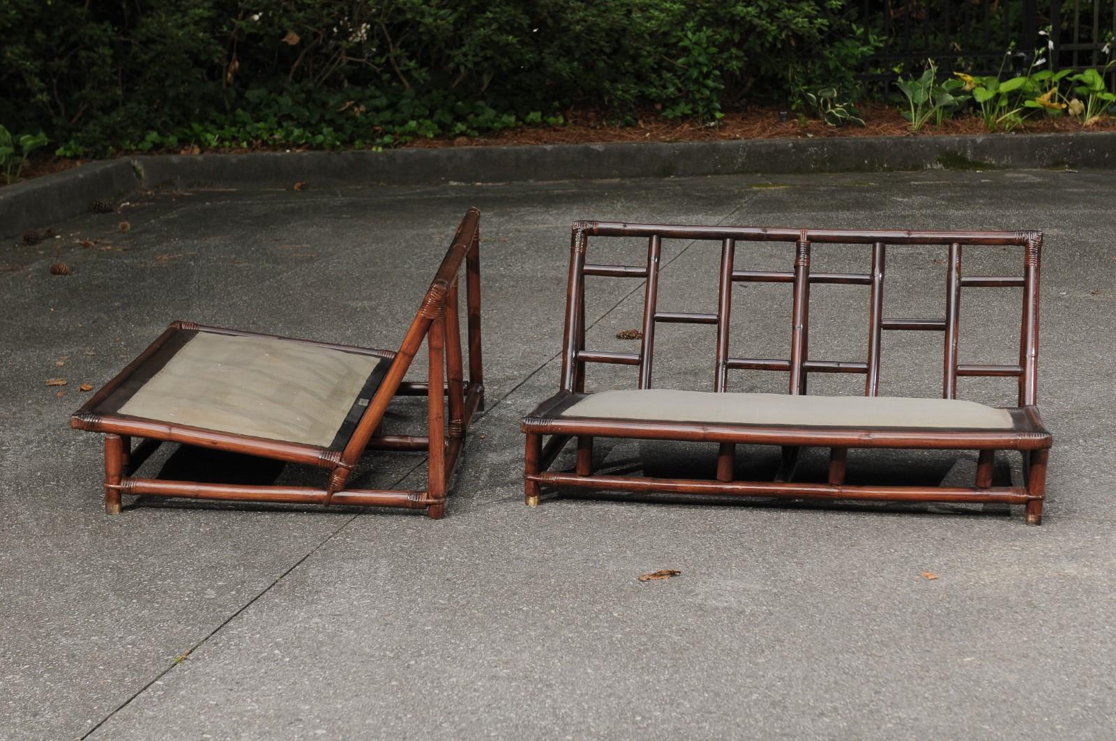 Superb Restored Pair of Loveseats by Wisner for Ficks Reed, circa 1954 For Sale 9