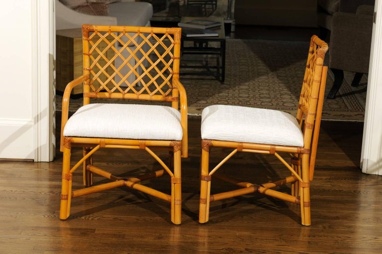 Superb Restored Set of Eight Vintage Rattan and Cane ...