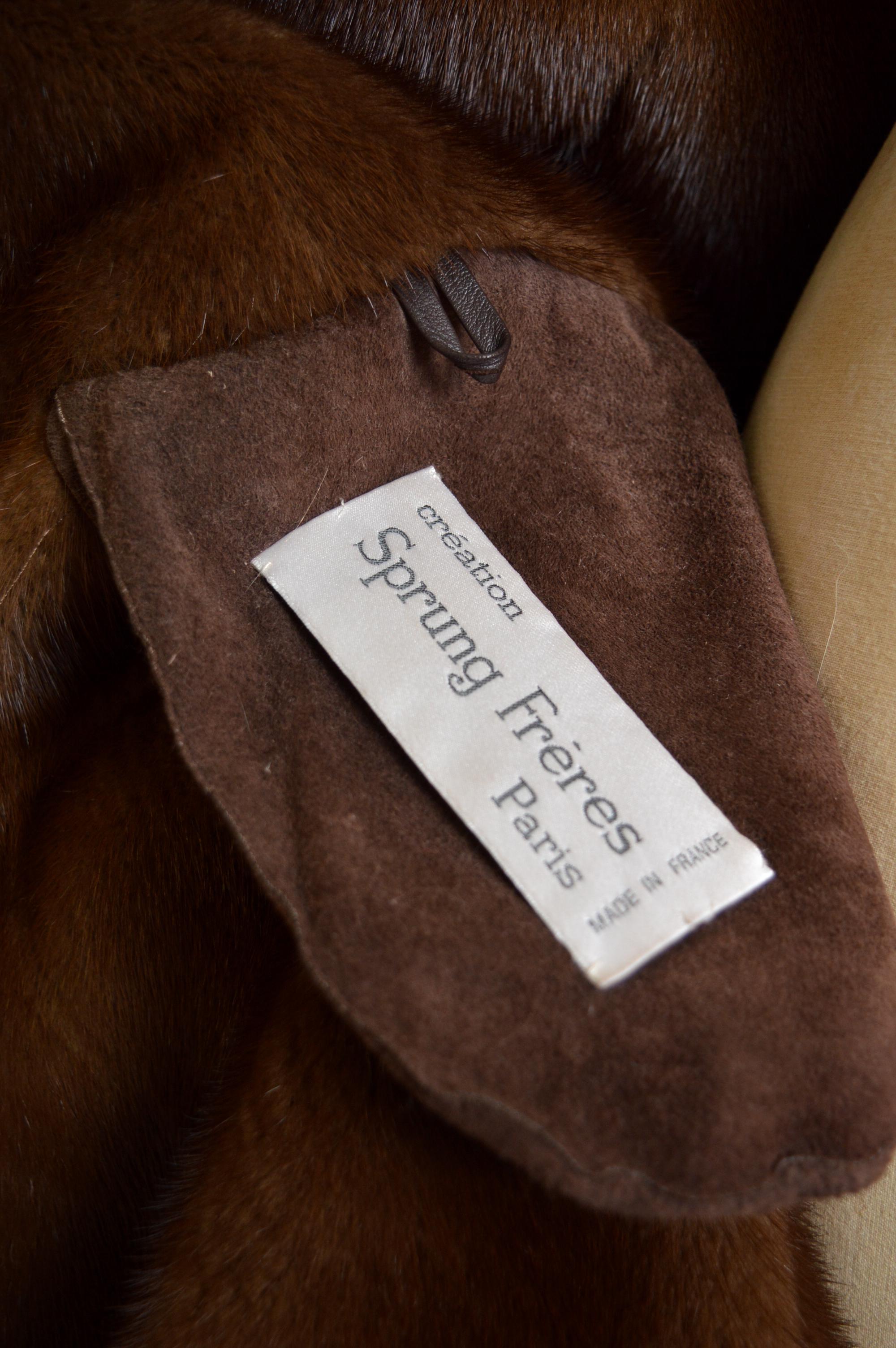 Superb Reversible Vintage Belted Mink Fur Coat & Suede Trim Sheepskin Jacket For Sale 8