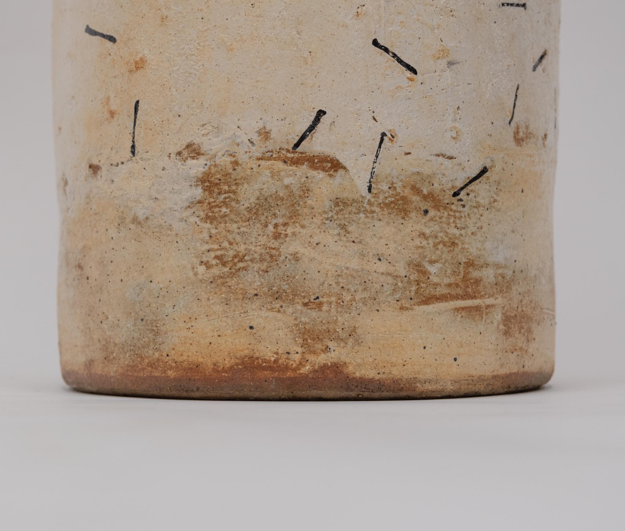 Superbe vase cylindrique en grès de Robin Welch pour le sol Studio 1990 en vente 5
