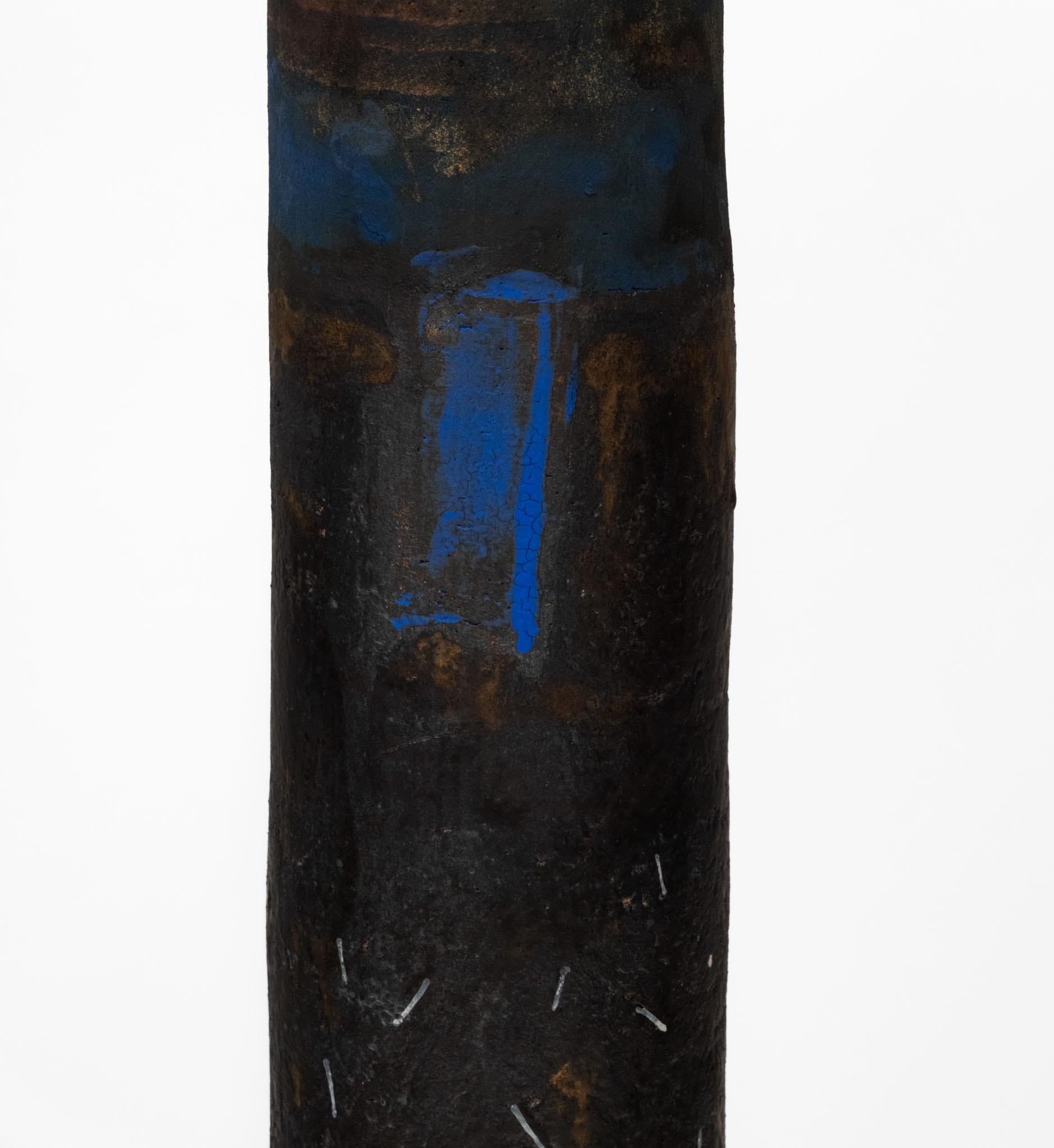 Superbe vase cylindrique en grès de Robin Welch pour le sol Studio 1990 en vente 7