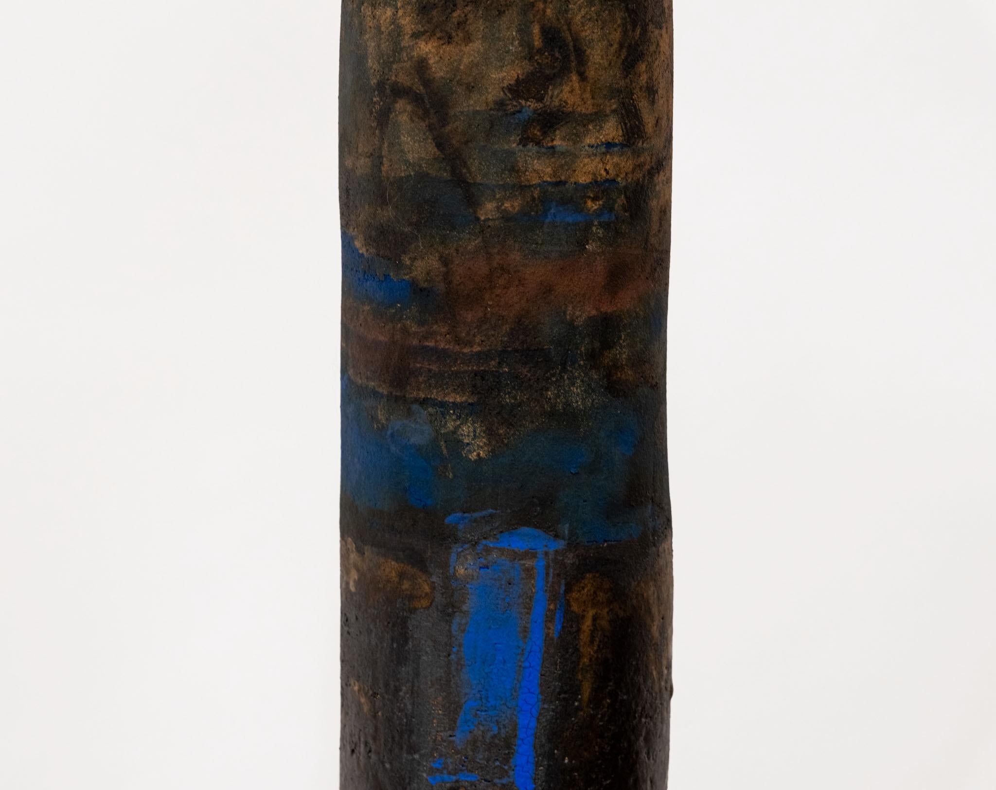 Superbe vase cylindrique en grès de Robin Welch pour le sol Studio 1990 en vente 8