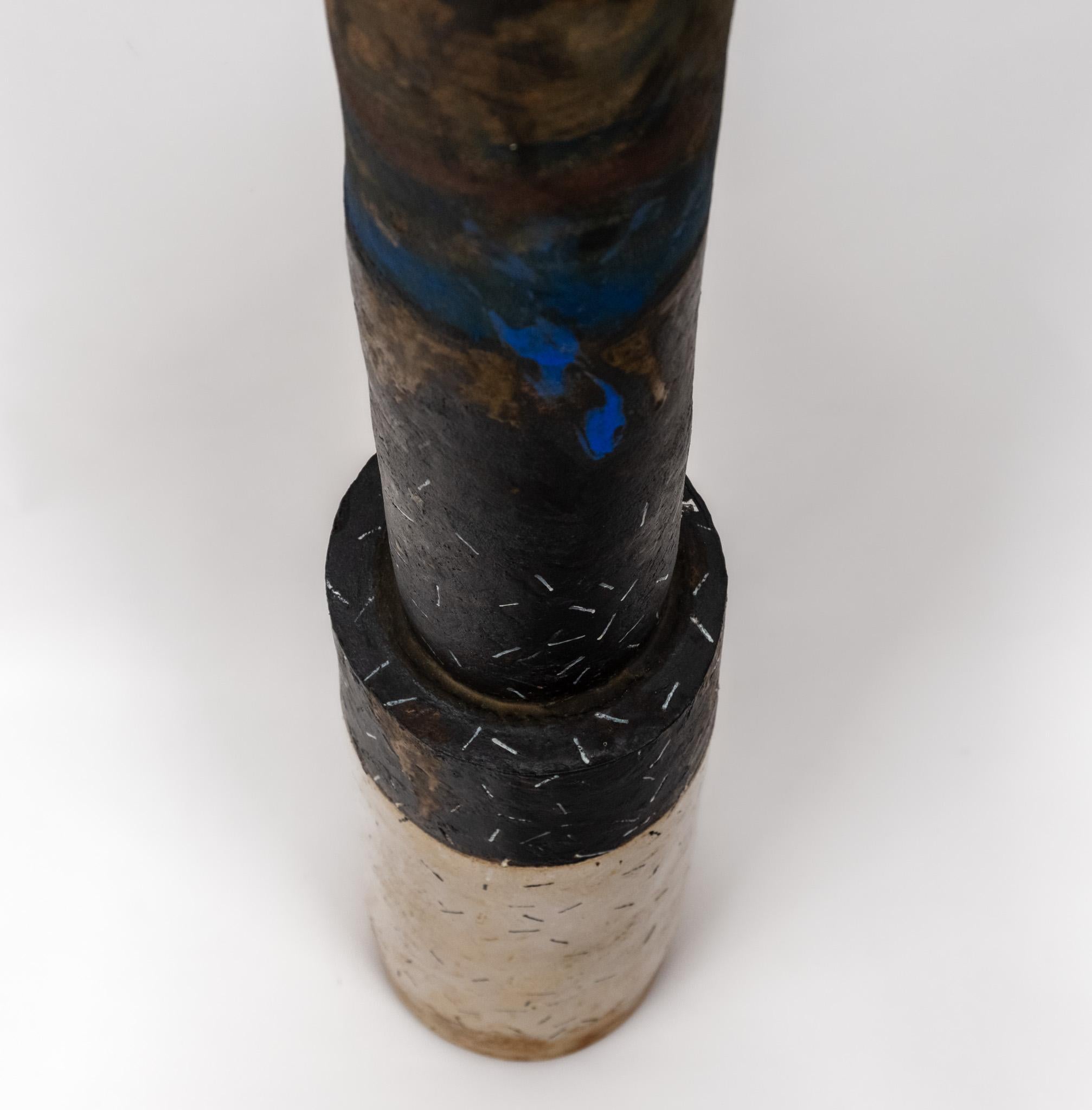 Superbe vase cylindrique en grès de Robin Welch pour le sol Studio 1990 Bon état - En vente à Norwich, GB