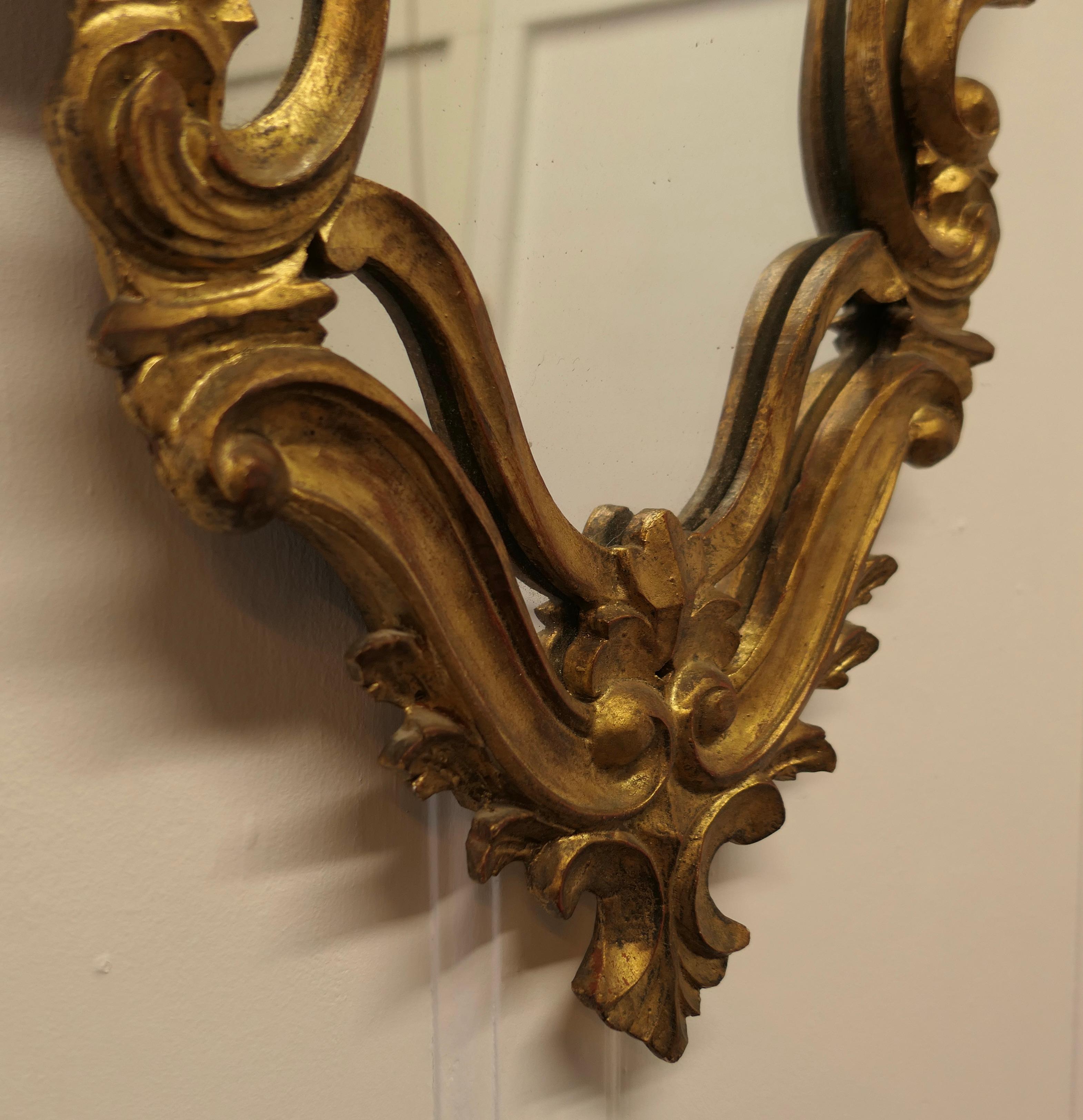 Superb Rococo Style Gilt Wall Mirror the Mirror Has an Elaborate Frame For Sale 1