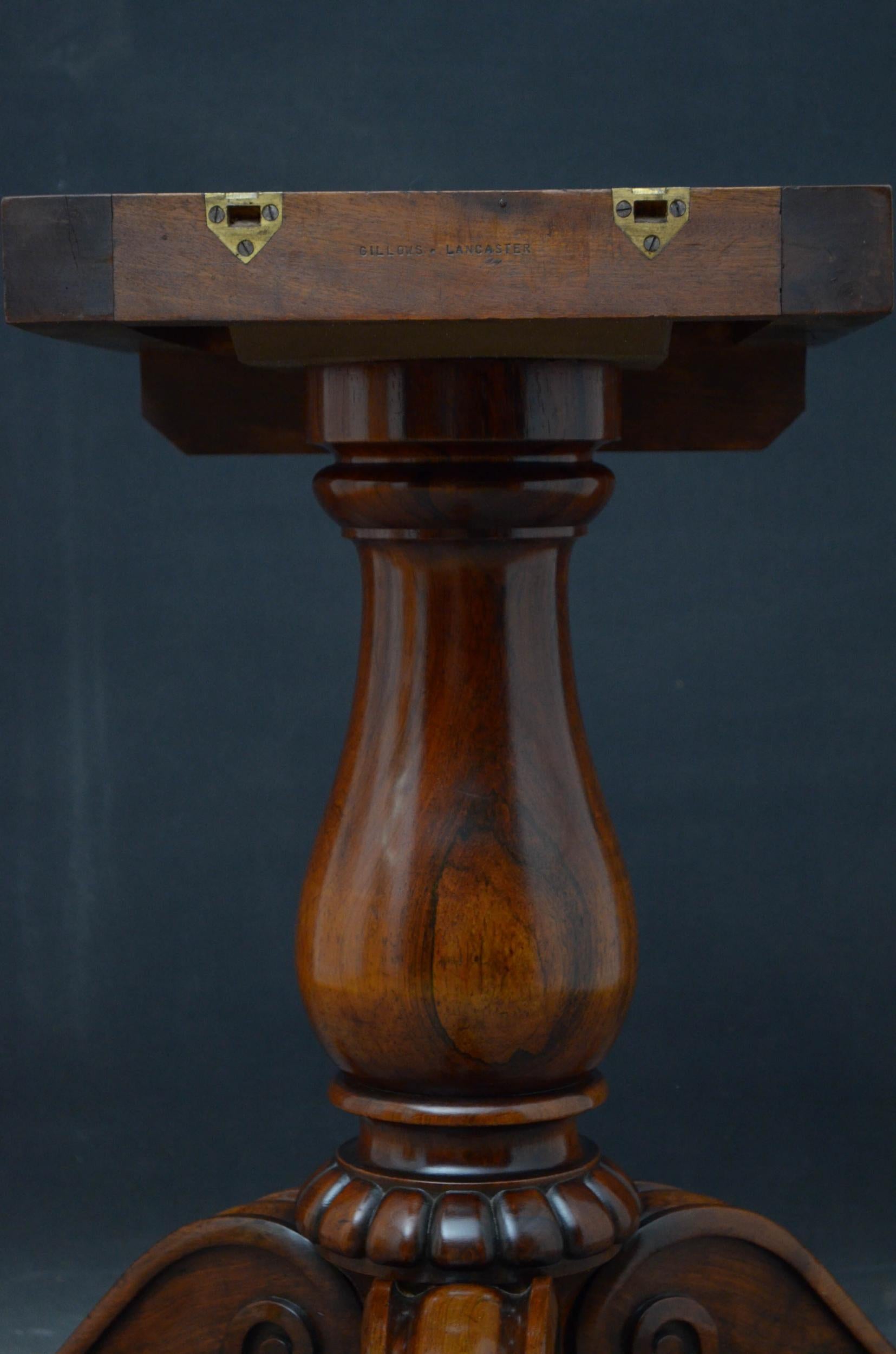 Superb Rosewood Centre Table, Stamped Gillows 8