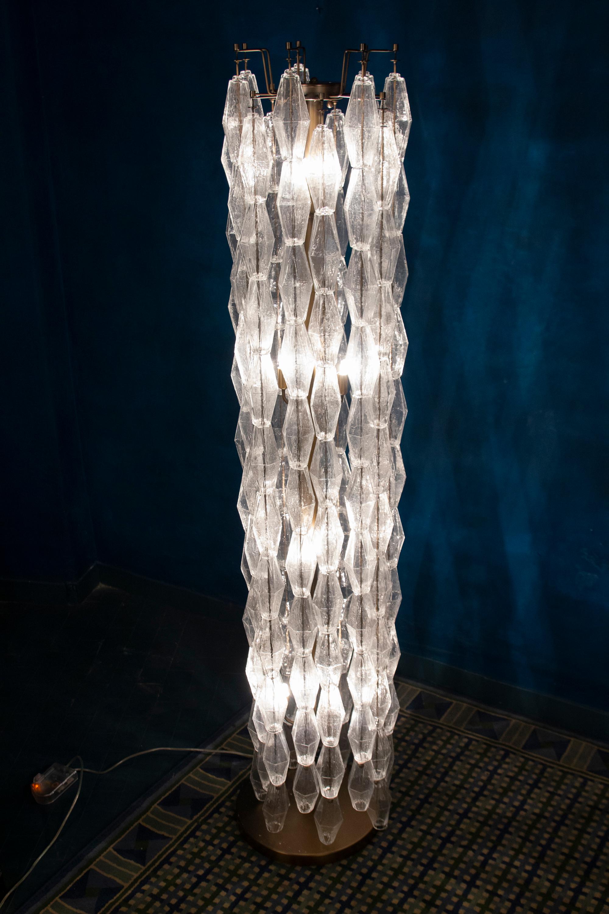 Superba lampada da terra Sapphire Poliedri con base color bronzo in vendita 4