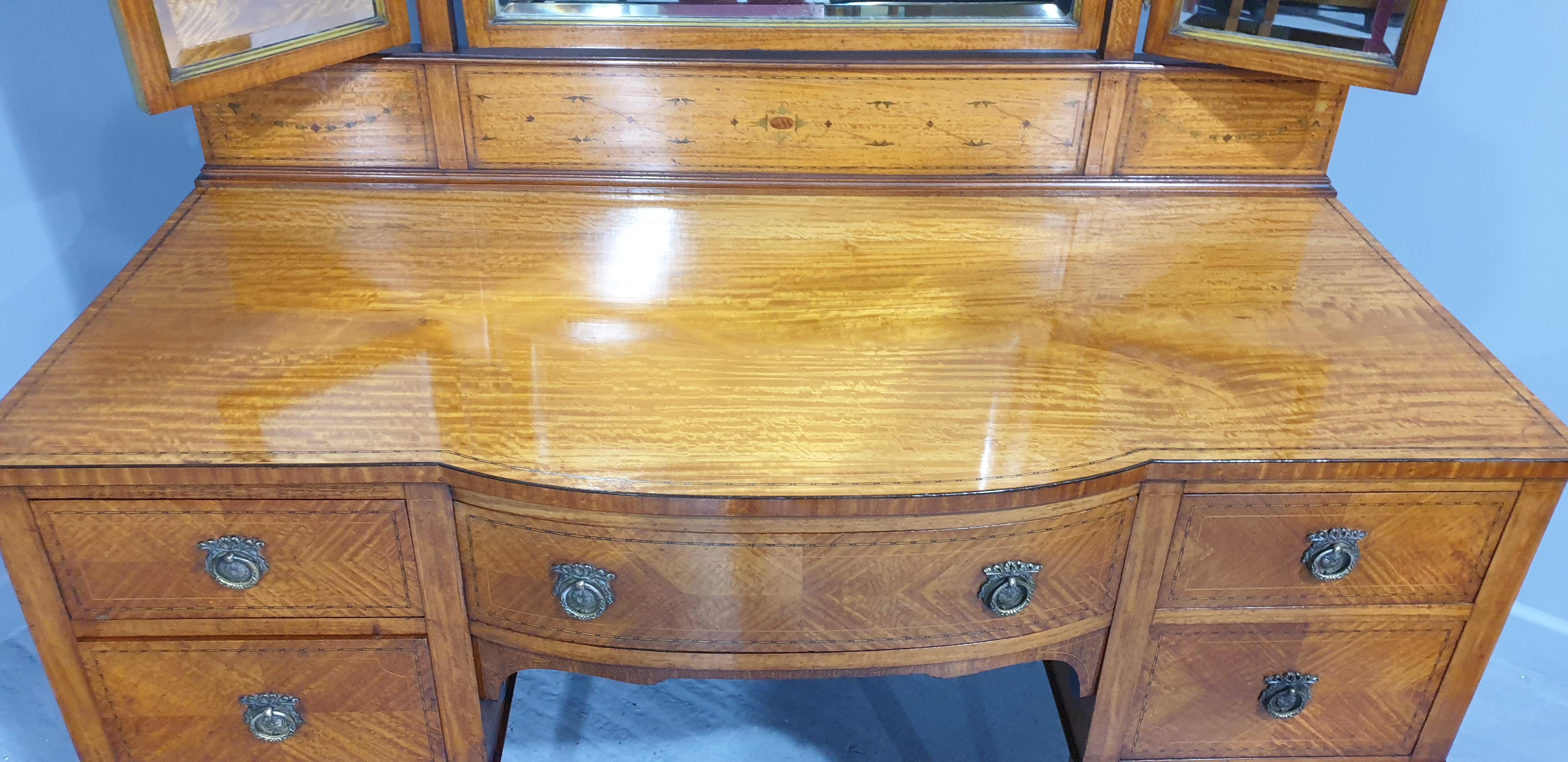 European Superb Satinwood Dressing Table