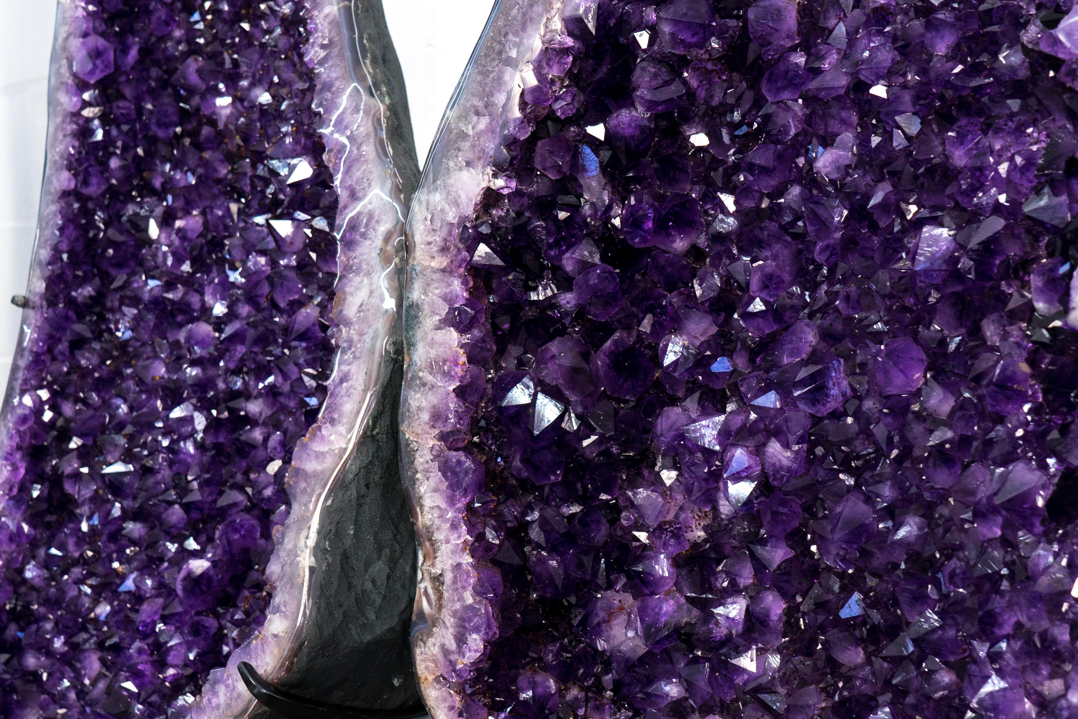 Superba Sculptura X-Large Amethyst Geode Wings con Ametista Viola - Speciale in vendita 2