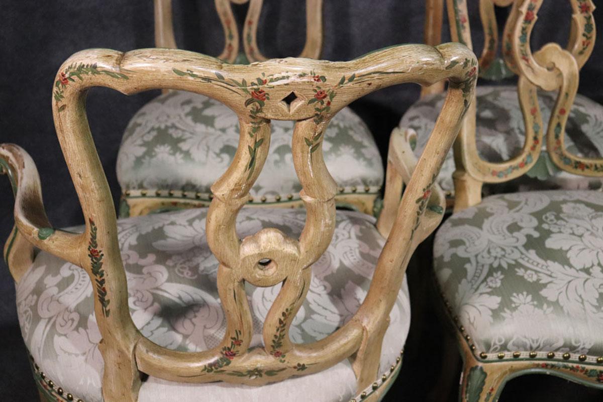 Superb Set of 10 Paint Decorated Italian Venetian Florentine Dining Chairs 4