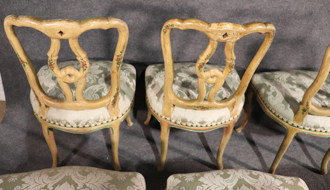 Superb Set of 10 Paint Decorated Italian Venetian Florentine Dining Chairs 8