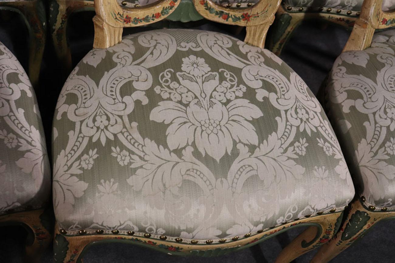 Superb Set of 10 Paint Decorated Italian Venetian Florentine Dining Chairs 2
