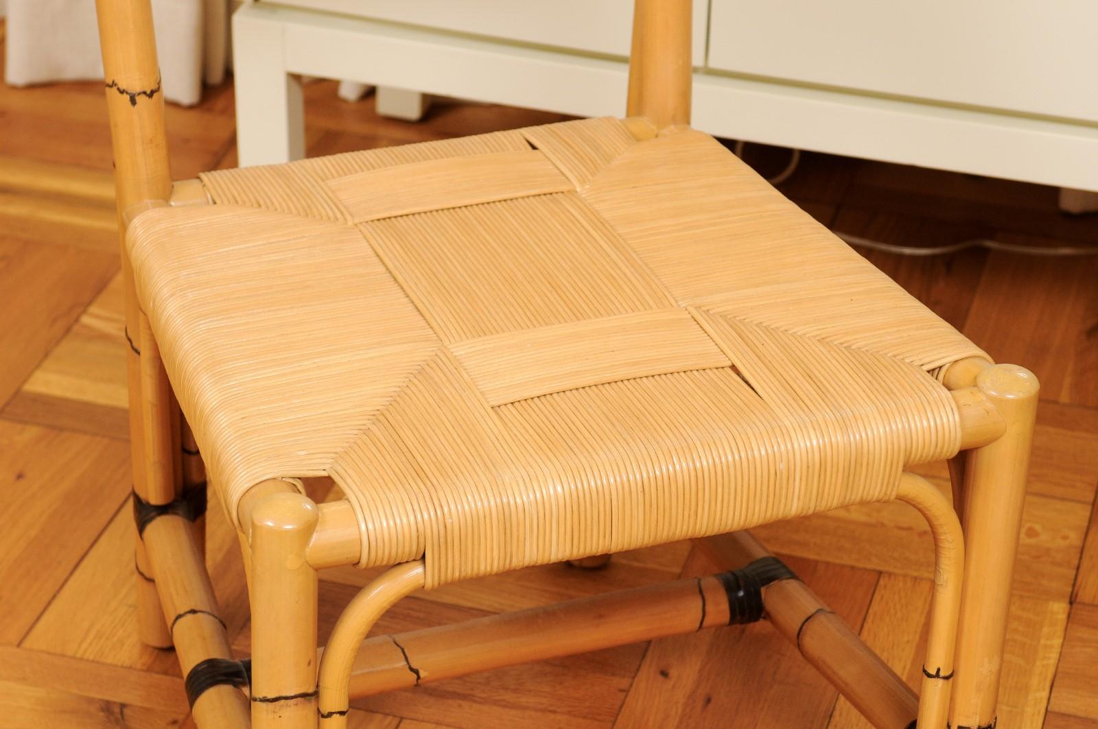 Canna Superbo set di 12 sedie Rattan in vimini di canna di John Hutton per Donghia in vendita