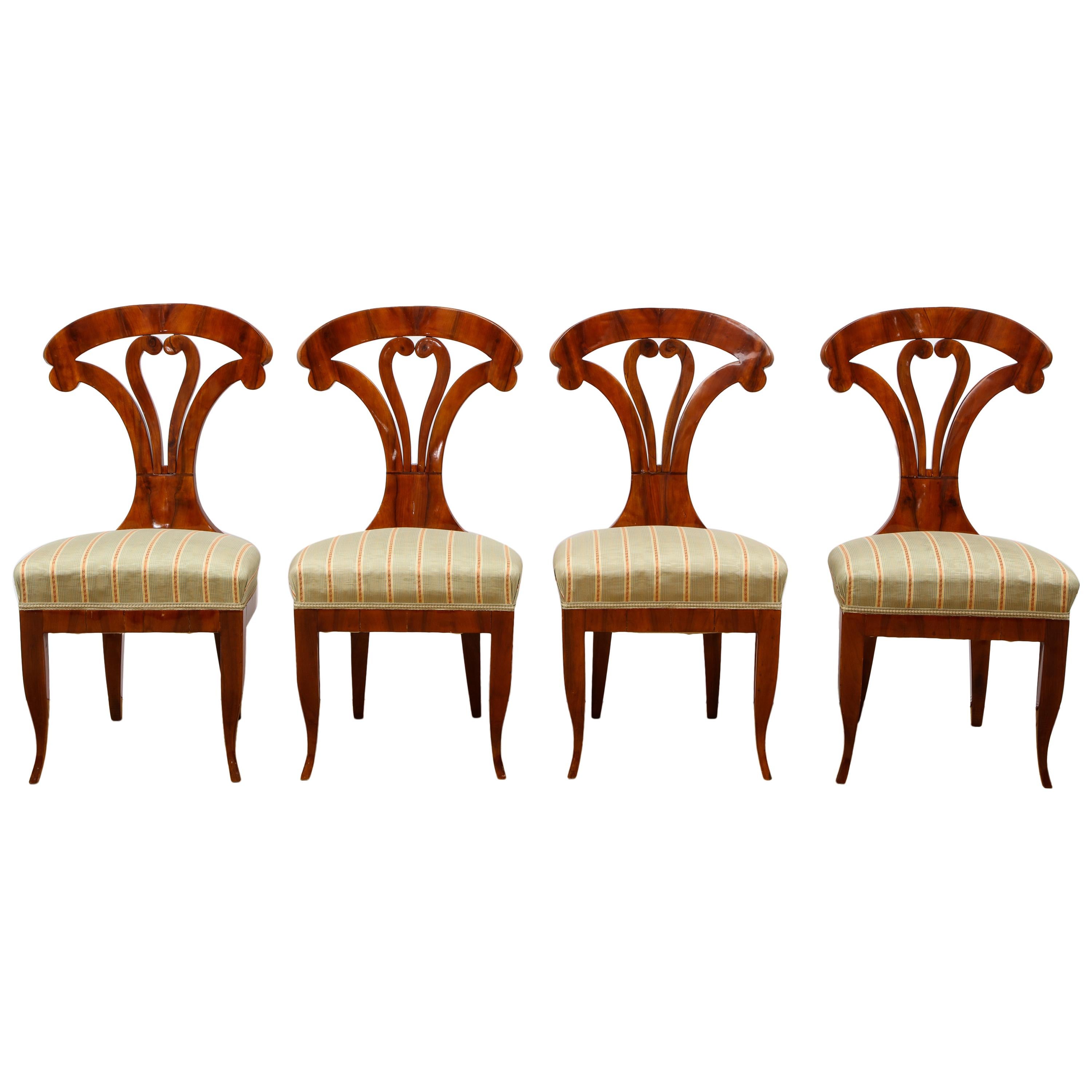 Superb Set of 4 Biedermeier Side Chairs, Attributed to Josef Danhauser