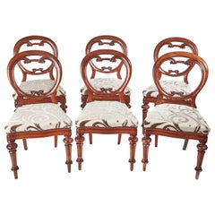 Superb Set of 6 Antique Victorian Mahogany Balloon Back Chairs