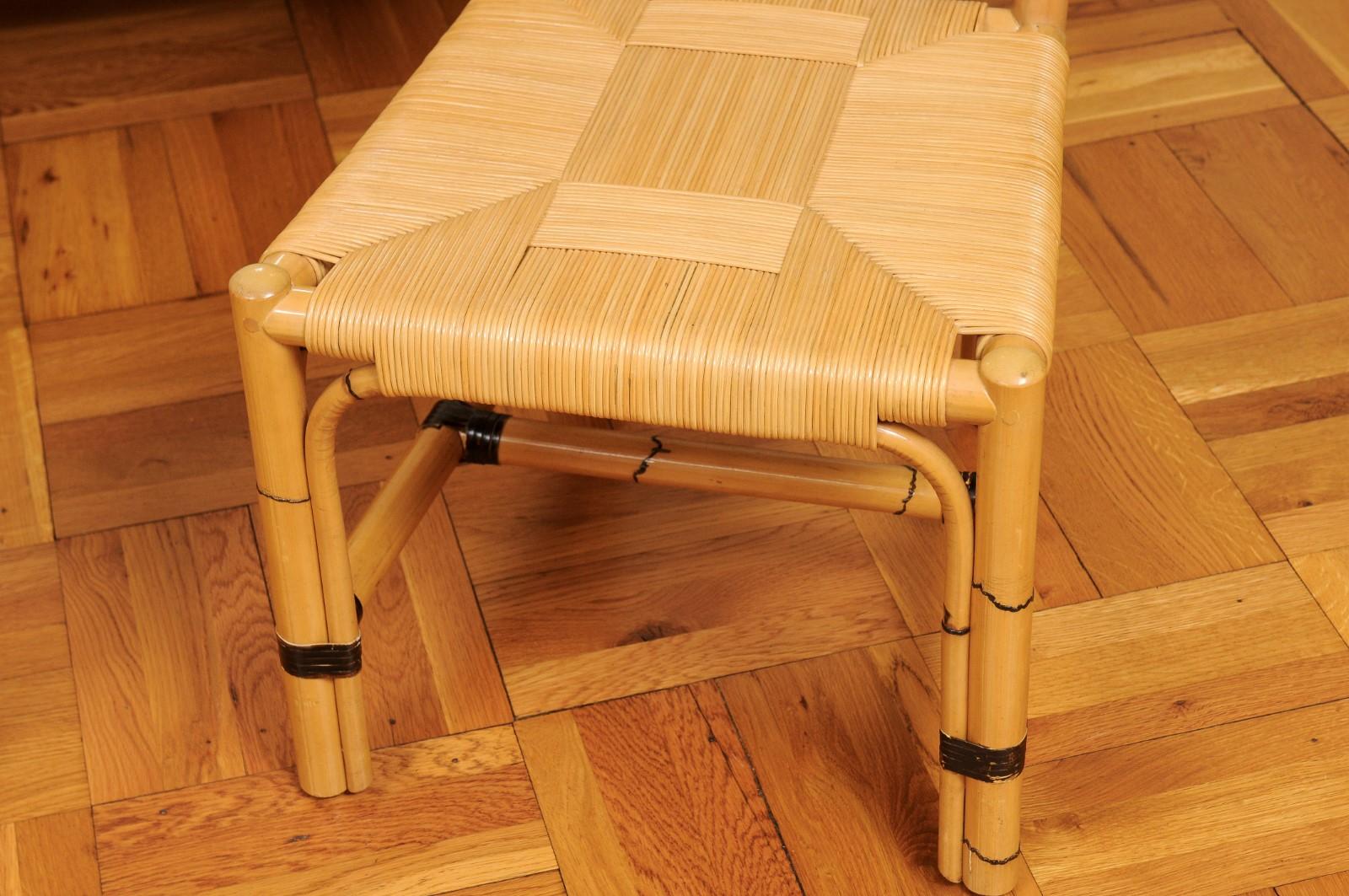 Superbo set di 8 sedie in canna di rattan vintage di John Hutton per Donghia in vendita 10