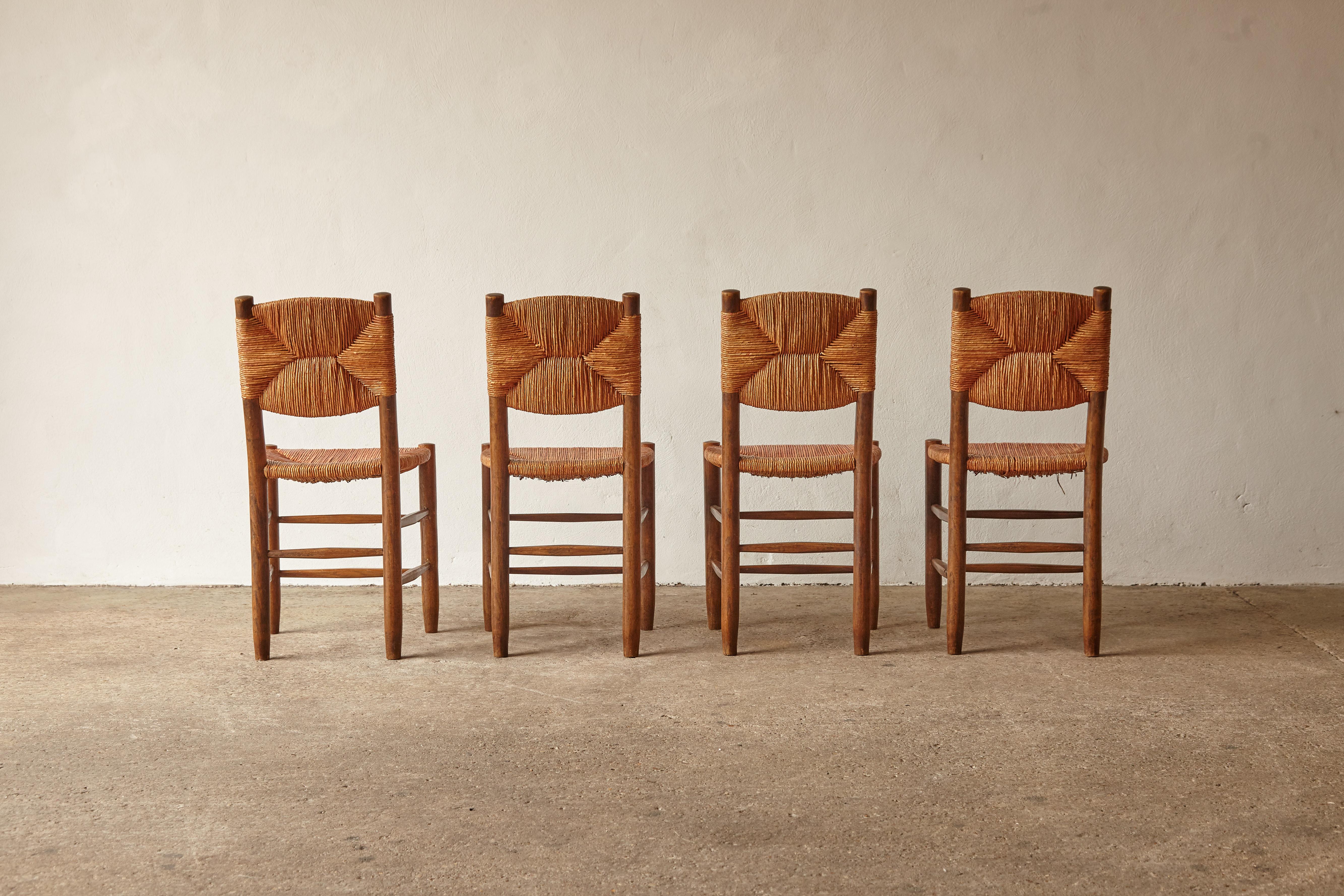 Mid-Century Modern Superb Set of Early Charlotte Perriand Model 19 Bauche Chairs, France, 1950s/60s
