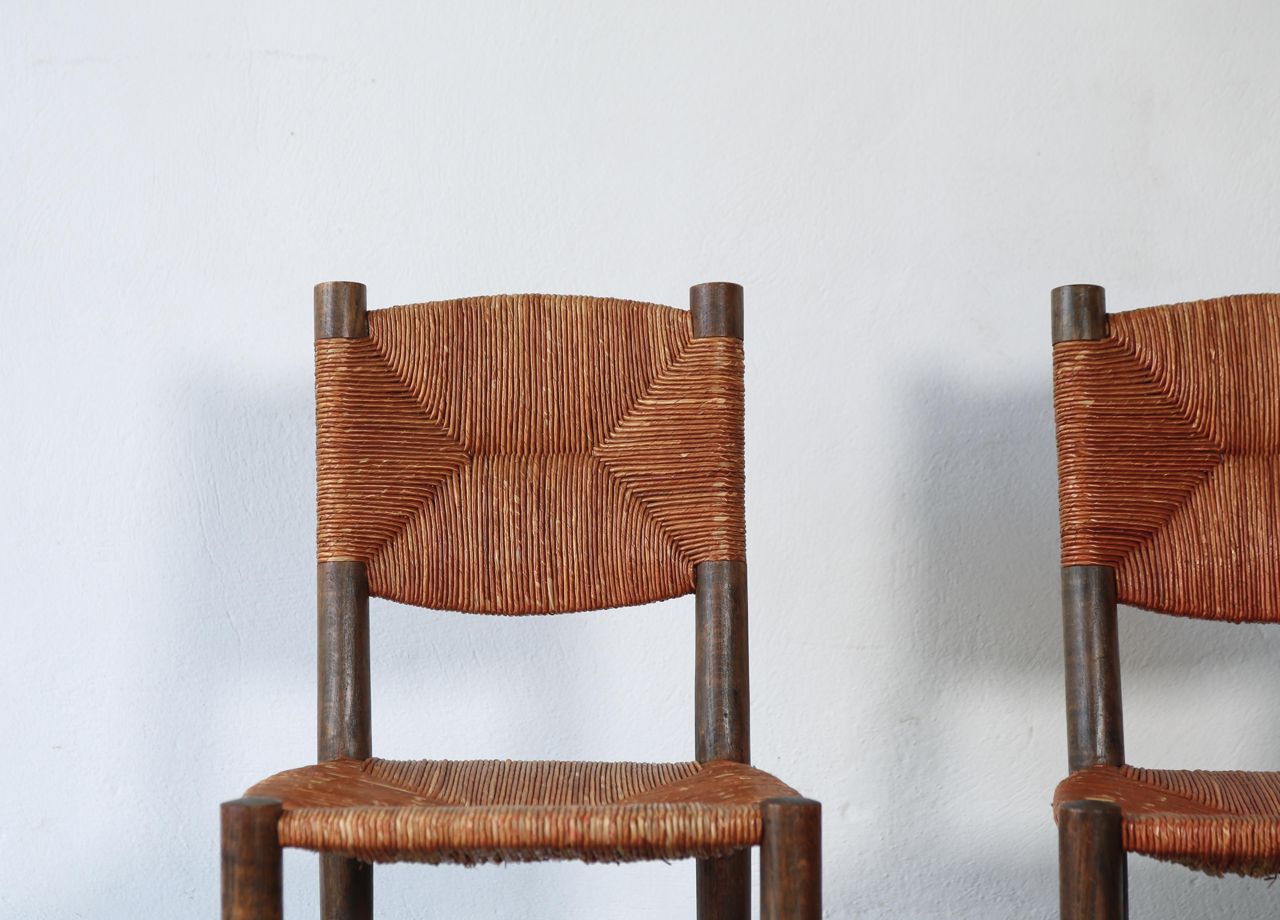 Superbo set di sedie Bauche modello 19 di Charlotte Perriand, Francia, anni '50 in vendita 8