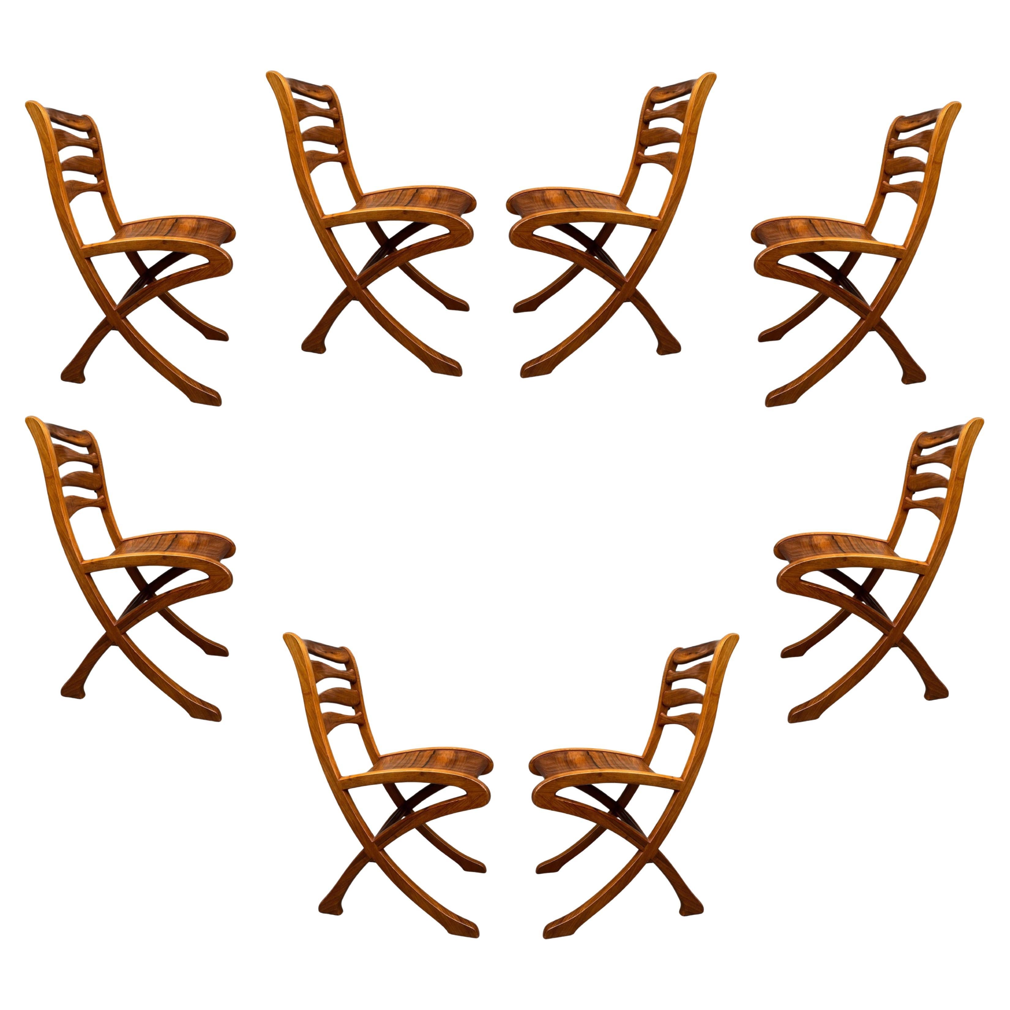 Superb Set of Eight Dining Chairs Craft Modern