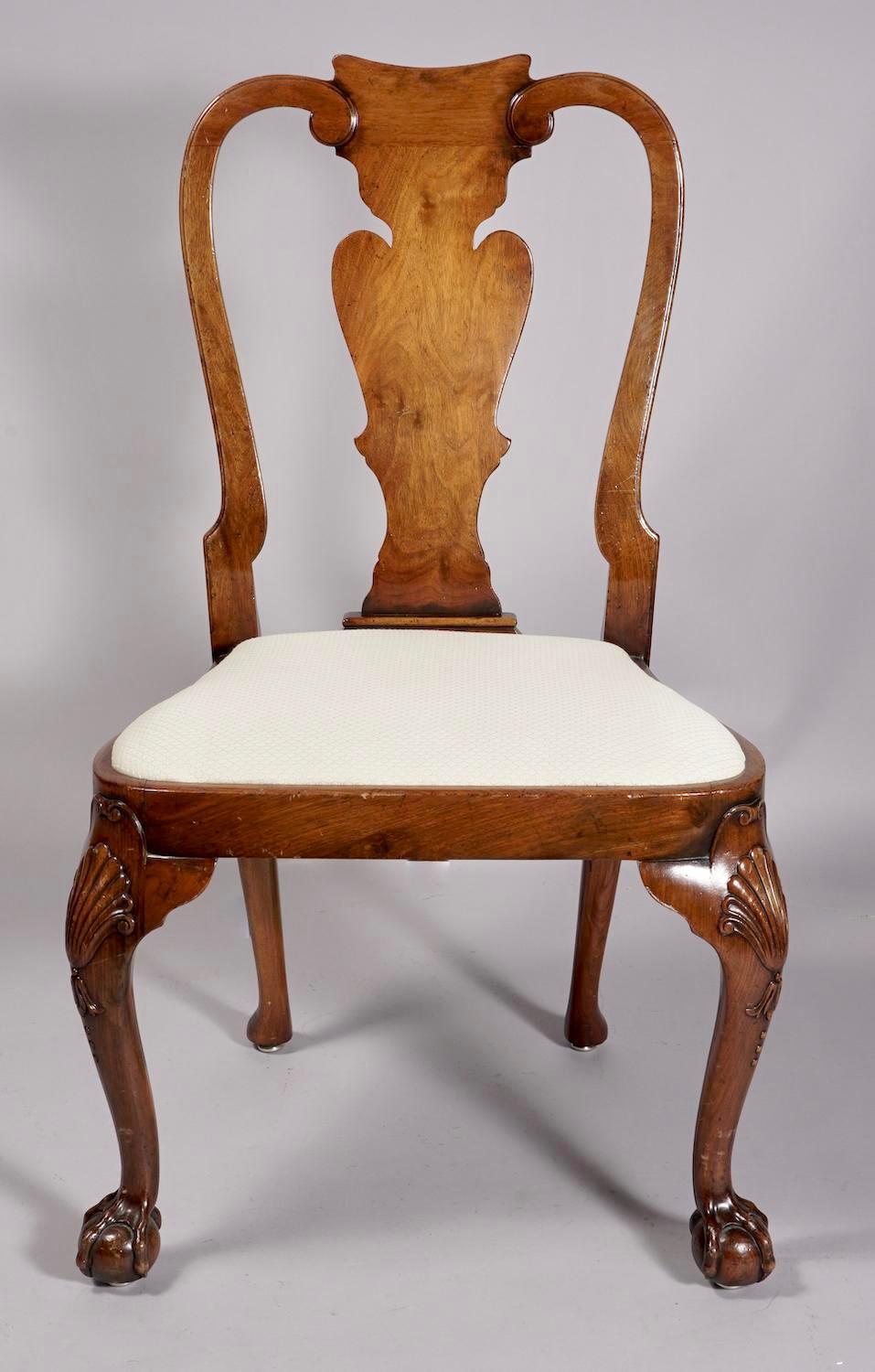 Superb Set of Eight George II Style Walnut Dining Chairs For Sale 5