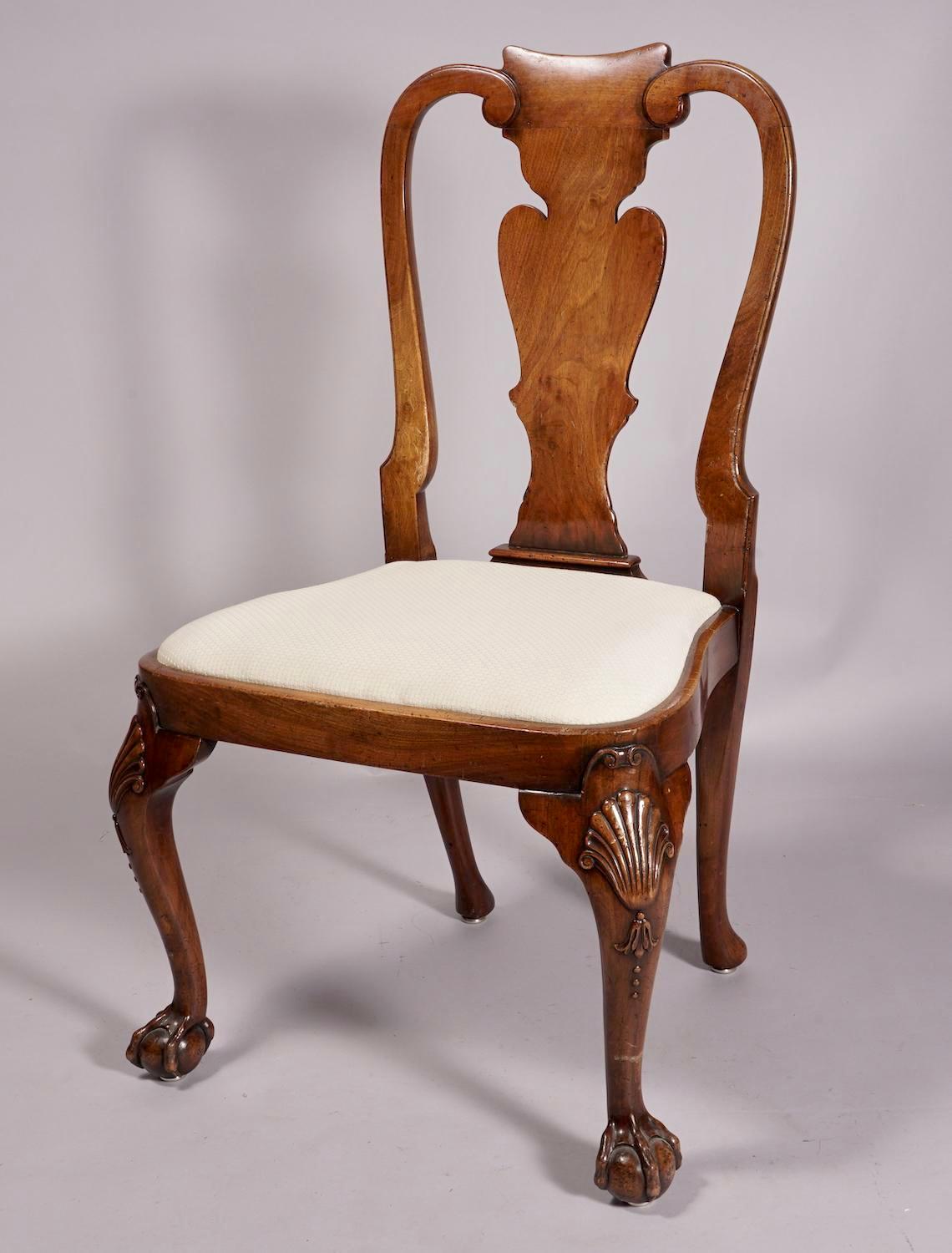 Superb Set of Eight George II Style Walnut Dining Chairs For Sale 3