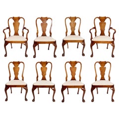 Antique Superb Set of Eight George II Style Walnut Dining Chairs
