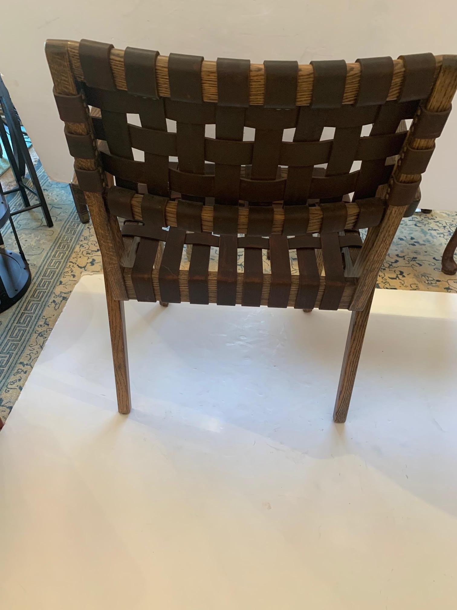 woven leather dining chair