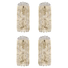 Superb Set of Four Mid-Century Modernist Sconces by Carl Fagerlund for Orrefors