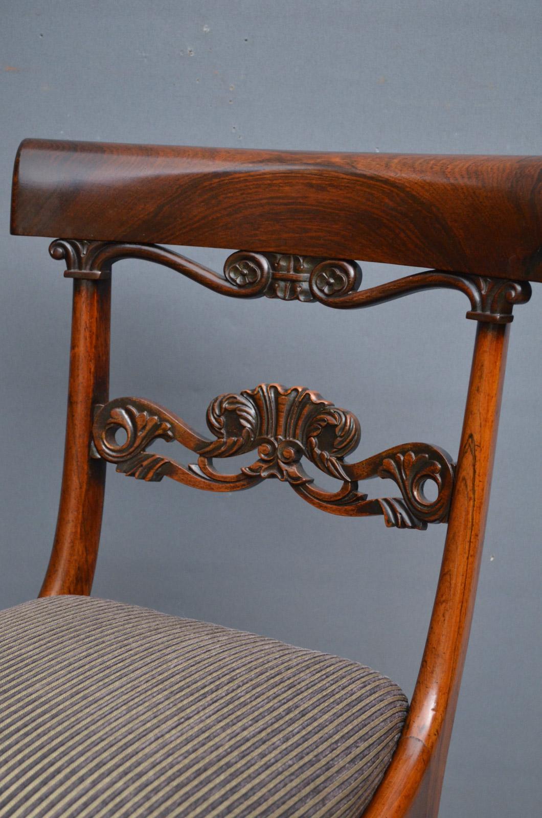 English Superb Set of Six William IV Rosewood Dining Chairs