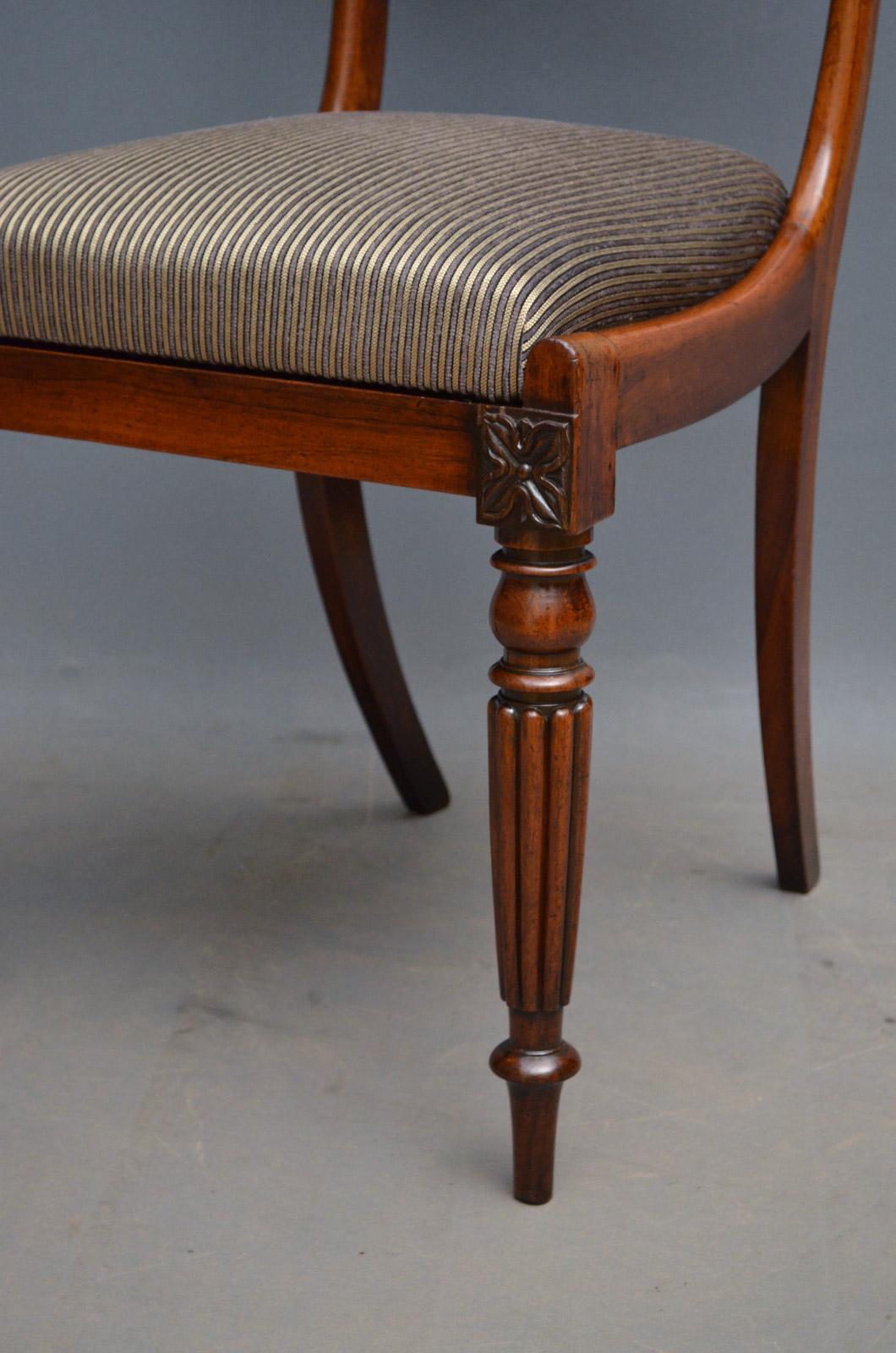 Superb Set of Six William IV Rosewood Dining Chairs 3