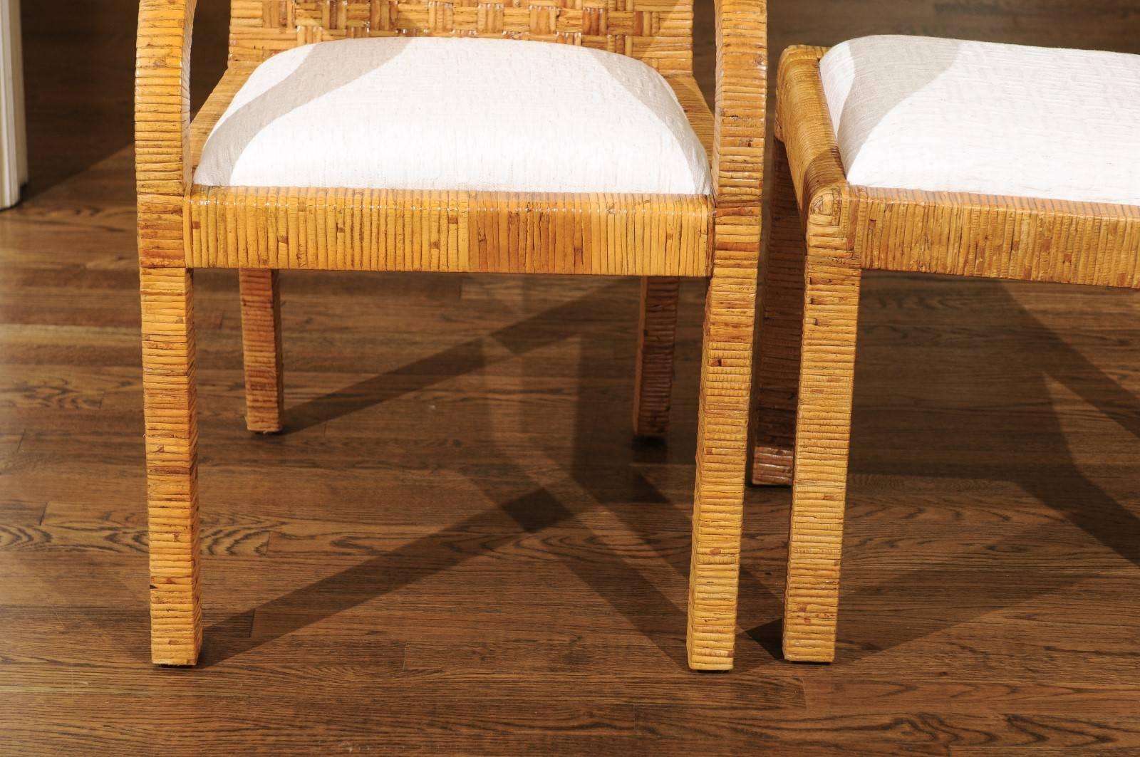 Superb Set of Ten Cane Wrapped Dining Chairs in the Style of Billy Baldwin, 1975 For Sale 5