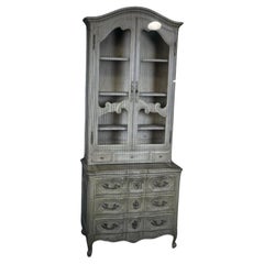 Superb Shallow Depth French Country Painted Mesh Door Secretary Desk
