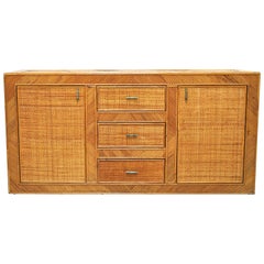 Superb Sideboard in Rattan at the Beginning of the 1970s