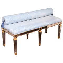 Superb Silver Gilt Bench with Mirrors and Gold Trim