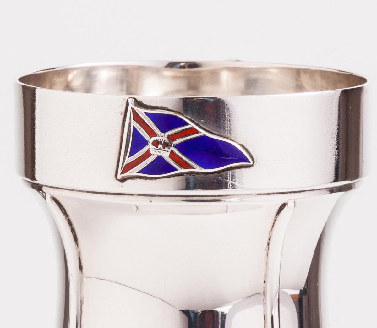 Silberne Tankard mit nautischem Thema, London, 1933 (Britisch) im Angebot