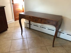 Superb Sleek Italian Mid-Century Modern Burlwood Writing Desk