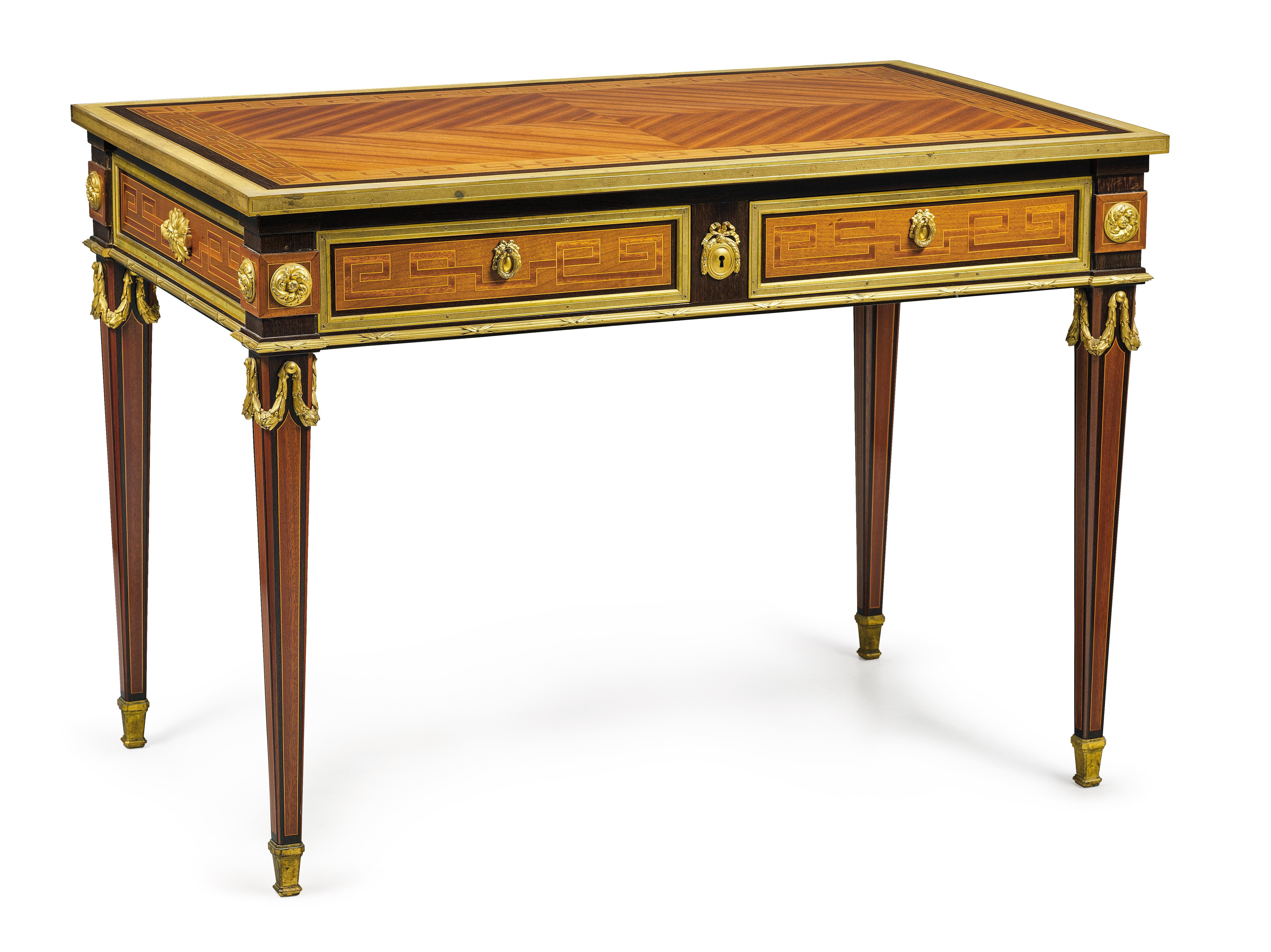 French Superb small desk in Louis XVI style, after a model by Philippe Claude Montigny For Sale