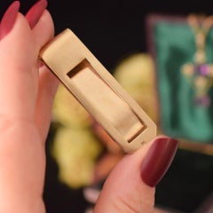 Superbe pince à billets en or jaune massif 9 carats avec motif d'autruche