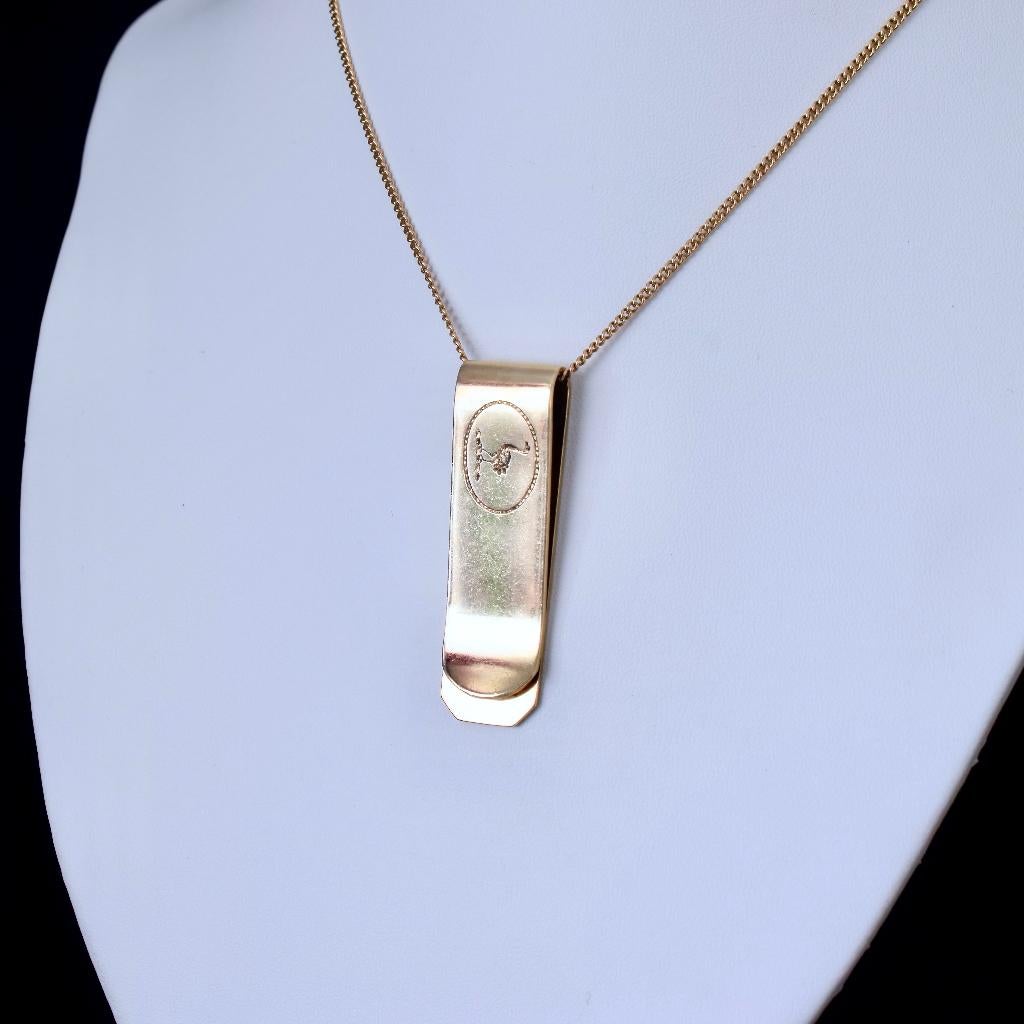 Hervorragende solide 9ct Gelbgold Geldklammer mit Straußenmotiv (Kunsthandwerker*in) im Angebot