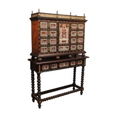 Superb Spanish Inlaid Cabinet On Stand