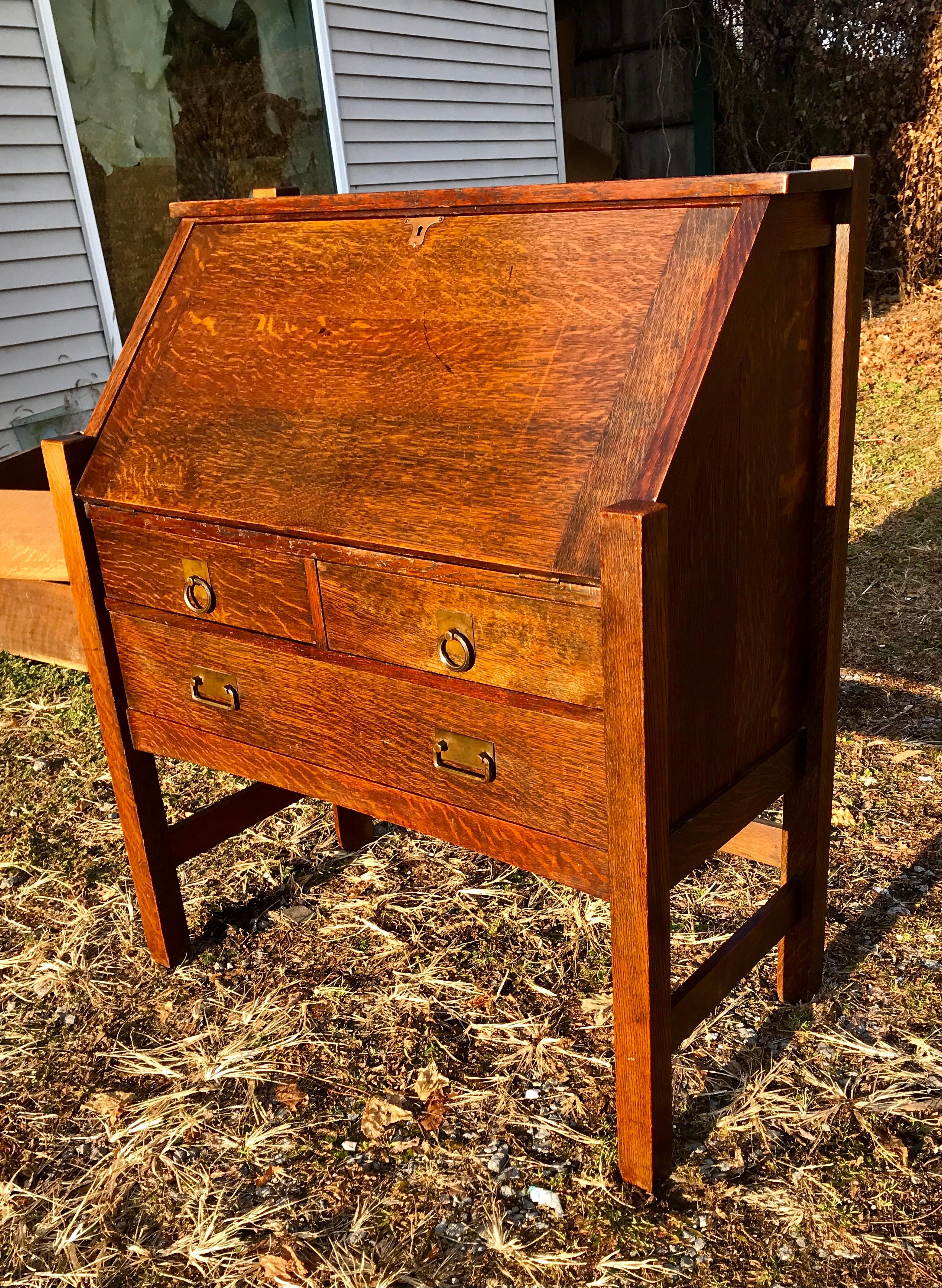 20th Century ANTIQUE nice  STICKLEY BROS  Drop Front Desk - W7568