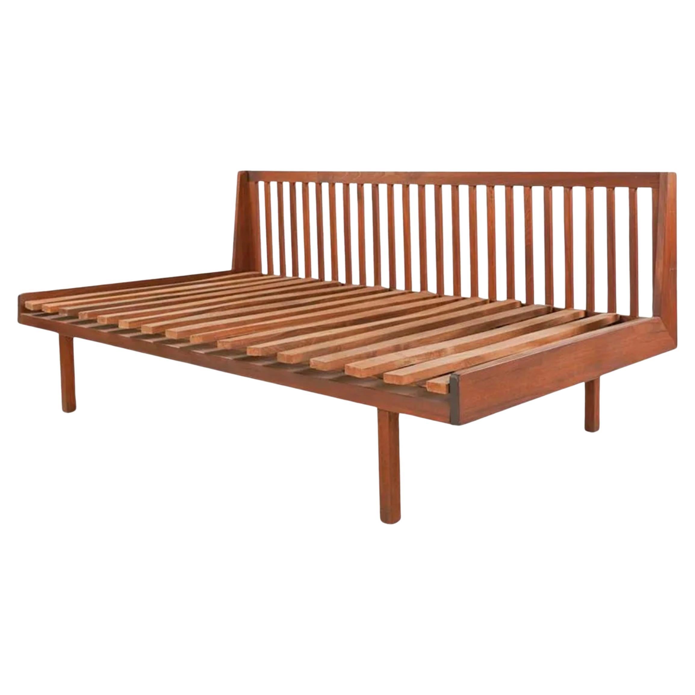 Superb Studio Craft Teak Mid-Century Sofa or Daybed or Twin Bed Frame For Sale