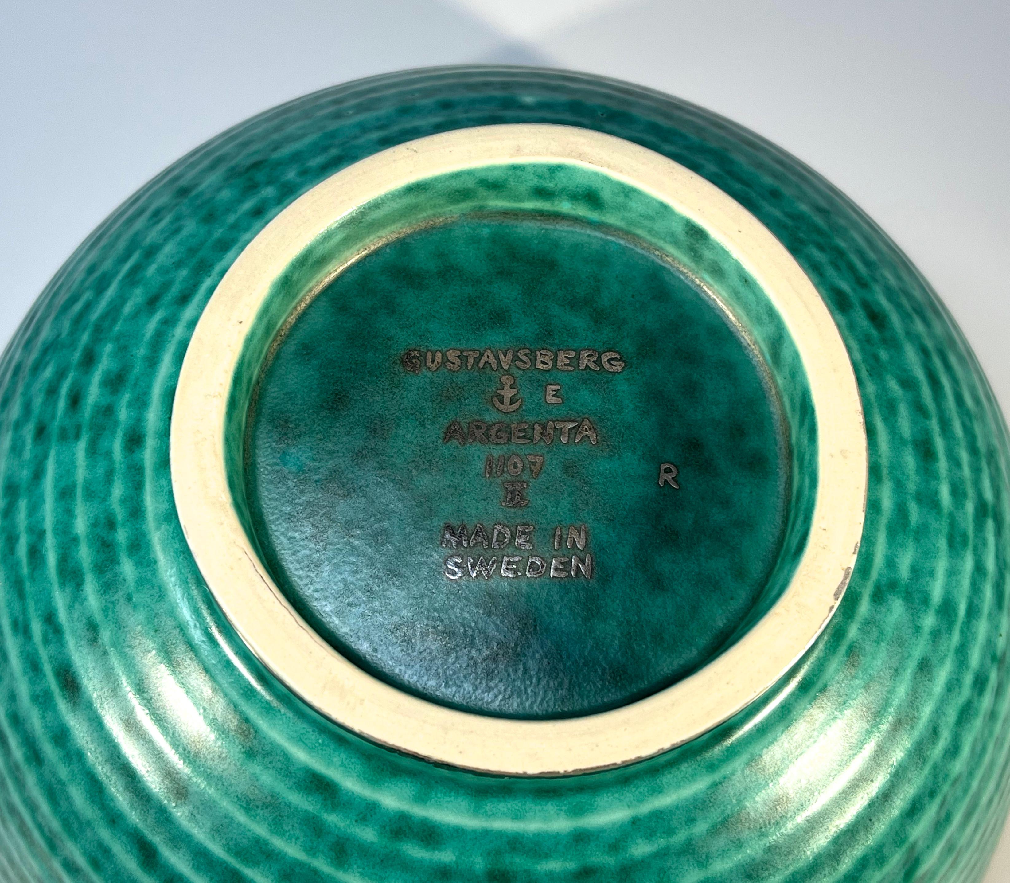 Superba ciotola per pesce stilizzata, argento applicato, Wilhelm Kage, ARGENTA, Gustavsberg in vendita 2