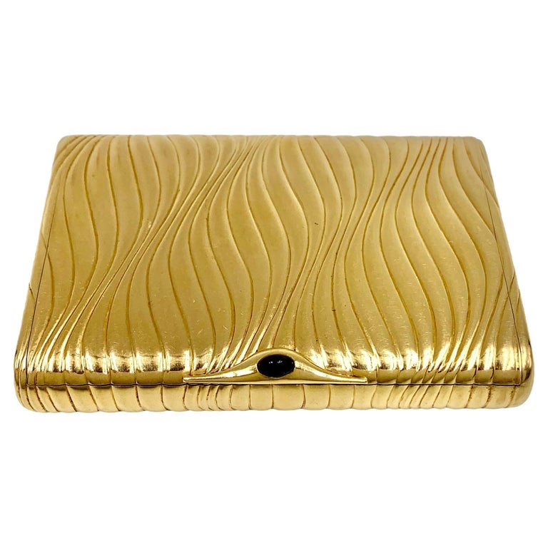 russian cigarette case Superb, Substantial Imperial Russian Gold Cabochon Sapphire Cigarette Case  For Sale at 1stDibs