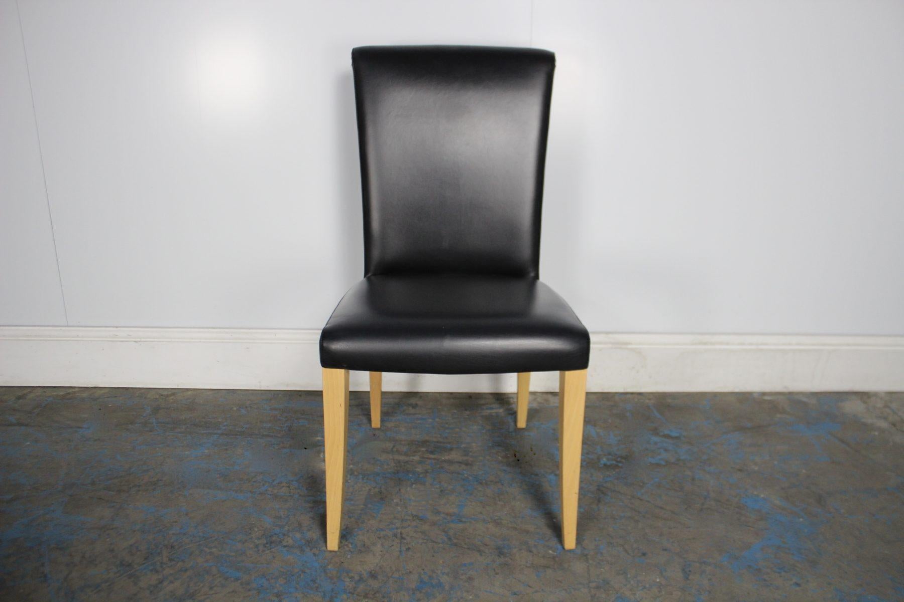 Contemporary Superb Suite of 12 Poltrona Frau “Vittoria” Dining Chairs in Black “Pelle Frau” For Sale