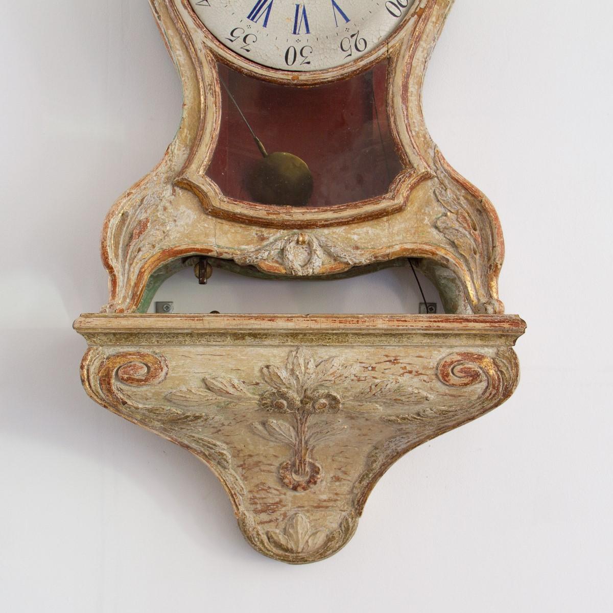 A Superb Swedish Rococo Cartel Clock with Bracket circa 1760 7