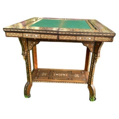 SUPERB Syrian Antique Backgammon/Game Table w/ Inlay, - W7832  WE RUNNING A SALE