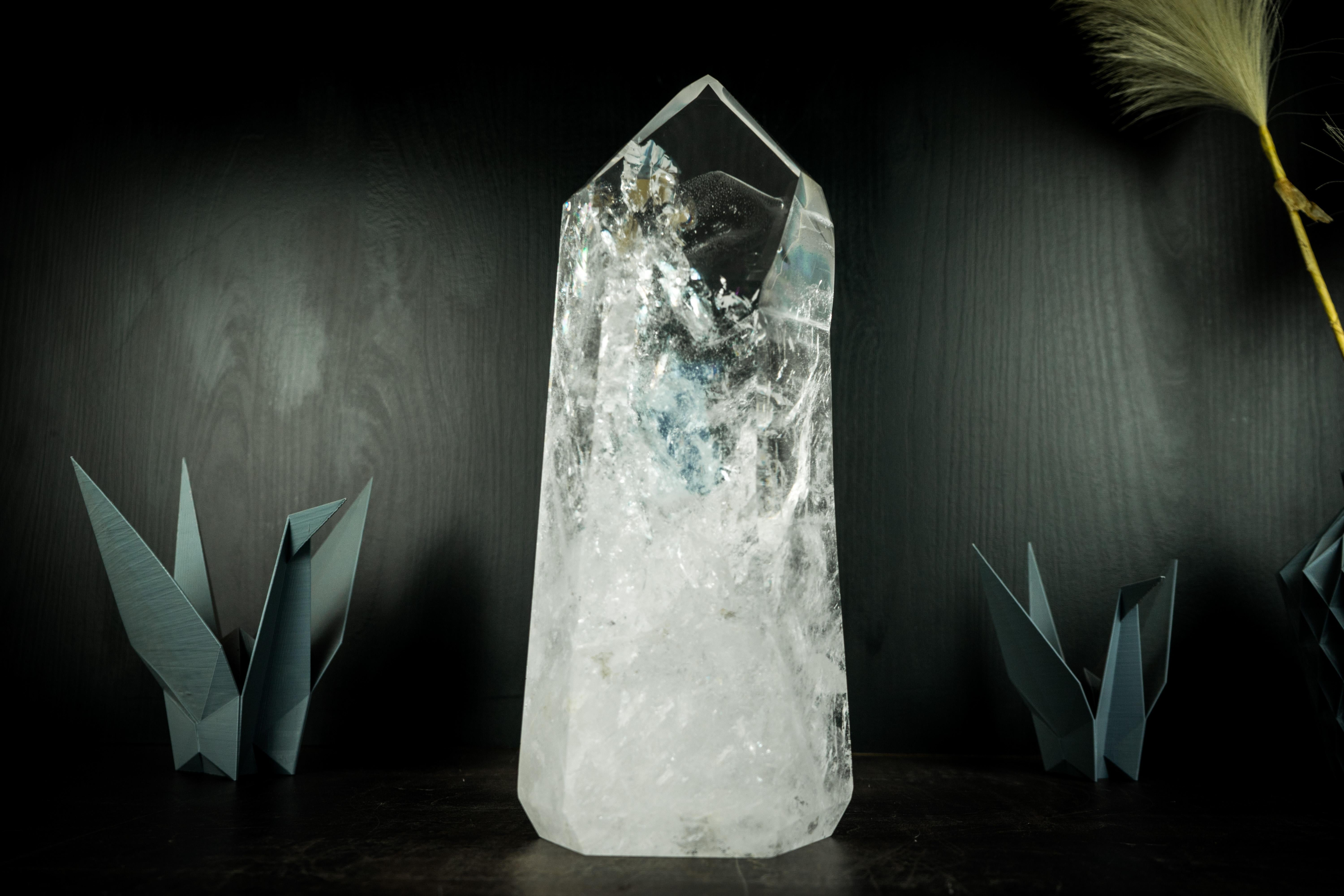 Magnífico Obelisco Alto de Cristal de Cuarzo Lemuriano, Torre de Cristal de Cuarzo, Diamantina en venta 5