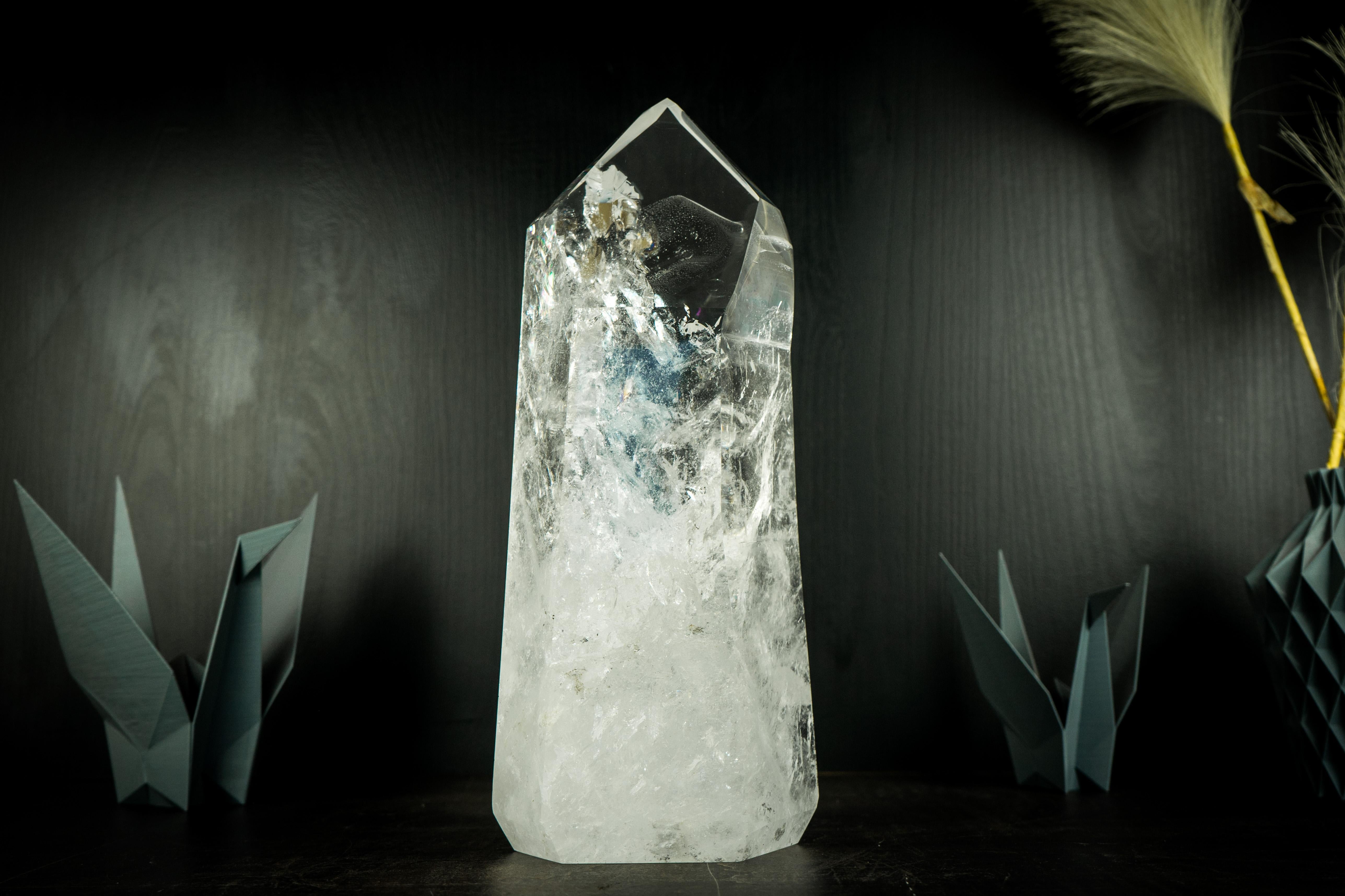 Magnífico Obelisco Alto de Cristal de Cuarzo Lemuriano, Torre de Cristal de Cuarzo, Diamantina en venta 6