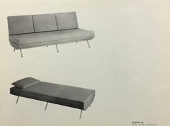 Superb 'Triennale' Brass Leg Daybed by Zanuso for Arflex, 1951, Original Labels